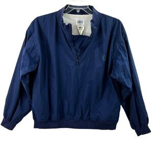 Nylon Pullover Windbreaker Jacket Mens Sz XL Half-Zip Navy Millers Harness